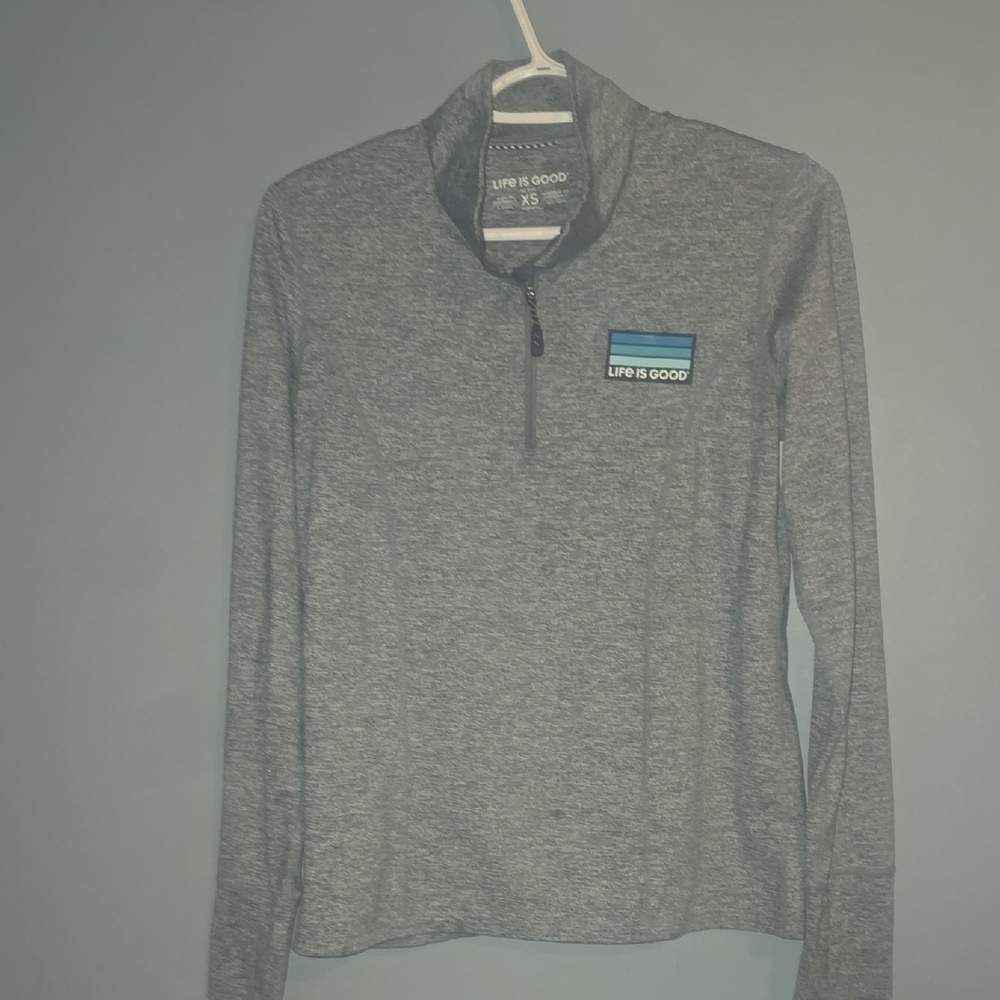 Life Is Good Heather Gray Quarter-Zip Pullover